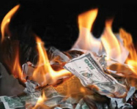 dollars-burning