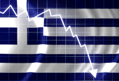 Greek Flag Goes Down